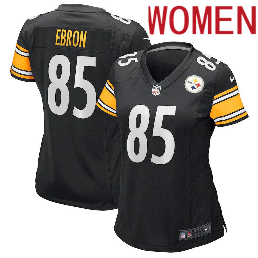 Women Pittsburgh Steelers #85 Eric Ebron Nike Black Game NFL Jersey->women nfl jersey->Women Jersey